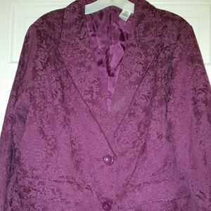 Liz Claiborne Cranberry Floral Suit Jacket Sz 1x